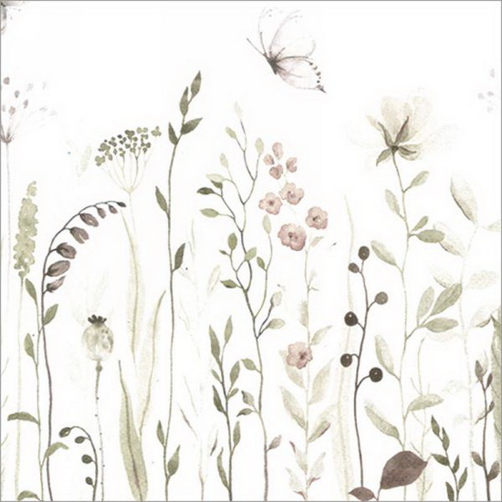 Serviette de table - Feuillage gris