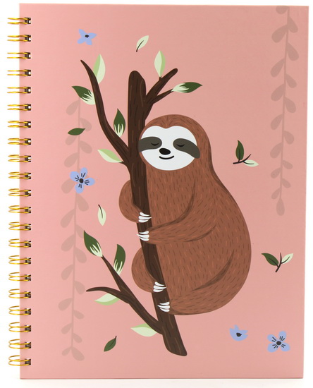 Cahier spirale ligné Paresseux 160p