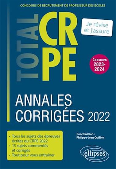 Annales corrigées du CRPE 2022 - COLLECTIF
