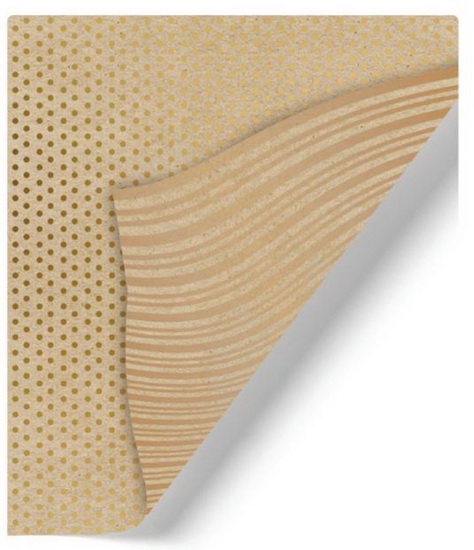 Rouleau réversible Kraft à pois/ligné