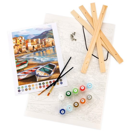 Peinture à numéro sur canvas Spiaggia Della Citta