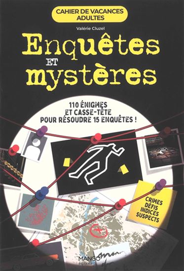 Cahier de vacances adultes : enquêtes et mystères - VALÉRIE CLUZEL