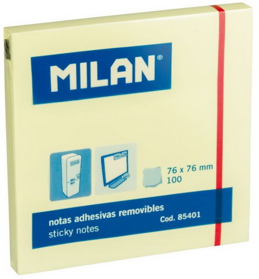 Bloc-notes autocollant jaune 3x3&#39;&#39; 100f