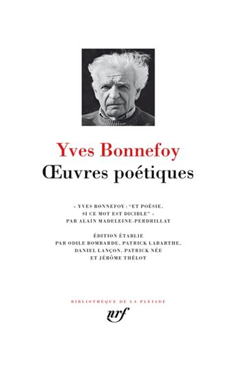 Oeuvres poétiques - YVES BONNEFOY