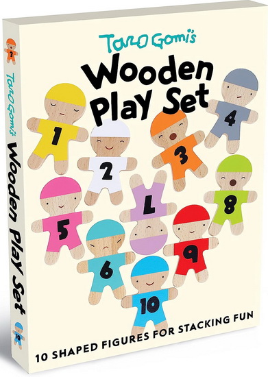 Taro Gomi&#39;s Wooden Play Set: 10 Shaped Figures for Stacking Fun - TARO GOMI