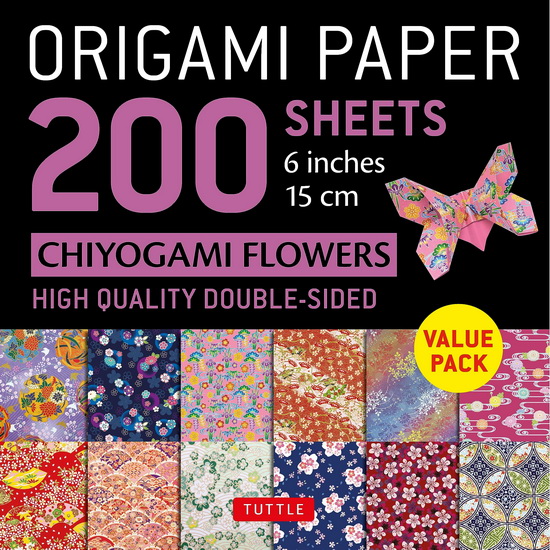 Origami Paper 200 sheets Chiyogami Flowers 6" (15 cm): Tuttle Origami Paper: Double Sided Origami Sheets Printed with 12 Different Designs (Instructions for 6 Projects Included) - COLLECTIF