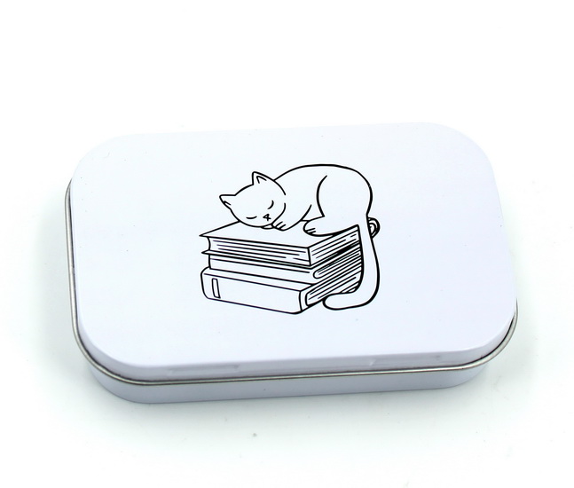 Boite carte cadeau - Chat sur livres