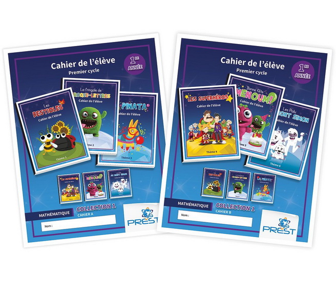 Prest-Math, cahier A et B - collection 1 - version 1re année du primaire - COLLECTIF