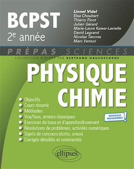 Physique-Chimie BCPST 2e année - Programme 2022 - COLLECTIF