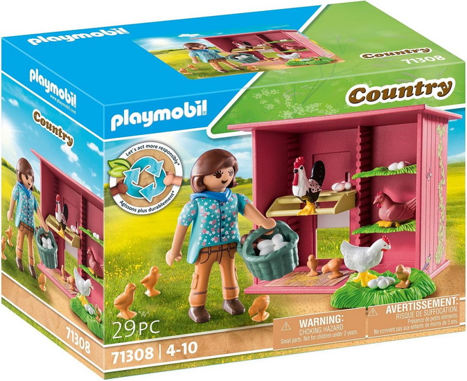 Agricultrice et poulailler