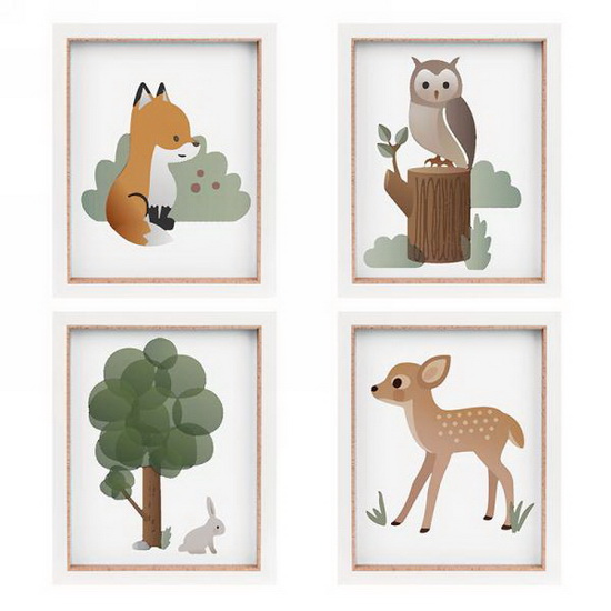 4MOD Cadre 8x10 blanc/naturel - animaux