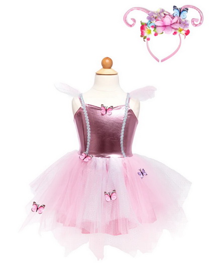 Robe papillon des bois et serre-tête 5-6 ans