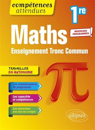 Mathématiques - Première Tronc Commun - Programme 2023 - THOMAS PETIT