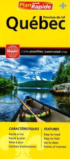 Carte Plastifiée de la Province de Québec (Plan Rapide) (QC) N. éd. - COLLECTIF