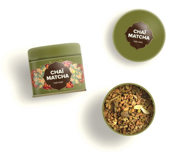 Boîte métal thé Chaï matcha 55g