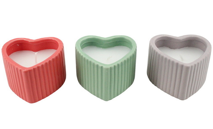 Bougie cœur coloré 3AS