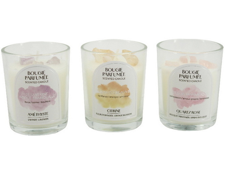 Bougie parfumée avec cristaux 3AS