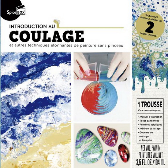 Introduction au coulage et autres techniques étonnantes de peinture sans pinceau Cof. - COLLECTIF