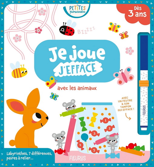 Je joue, j&#39;efface : avec les animaux : dès 3 ans - ISABELLE JACQUÉ
