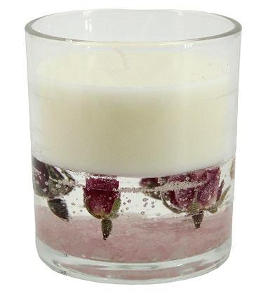 Bougie avec fleurs séchées 3AS