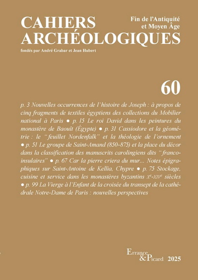 Les Cahiers archéologiques #60 - PICARD