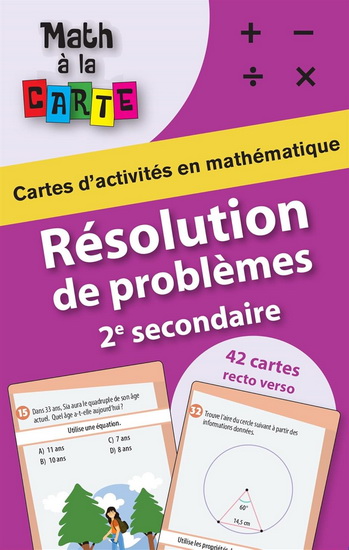 Résolution de problèmes : cartes d'activités en mathématique : 2e secondaire - MARIE CHARTRAND