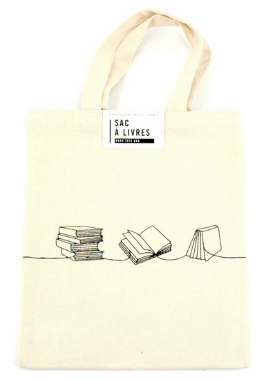 Petit sac pour livre beige Livres abstraits