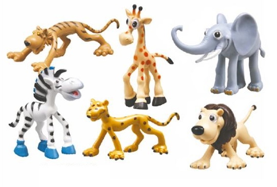 Ensemble 6 figurines animaux 9 cm