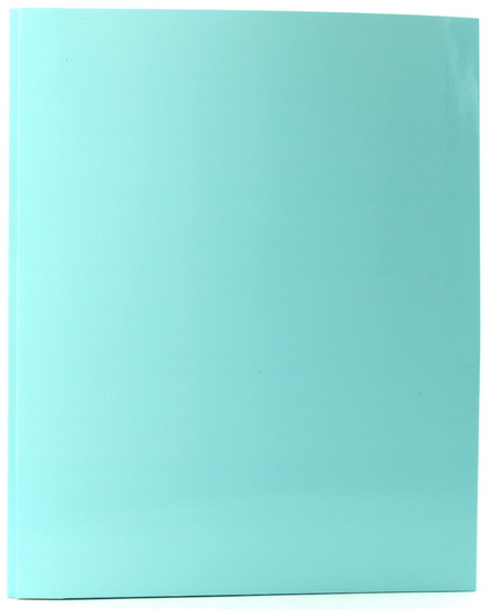 Duo-tang carton laminé avec pochettes pastel bleu