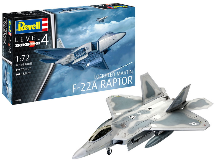 Avion de chasse furtif Lockheed F-22A Raptor 1/72