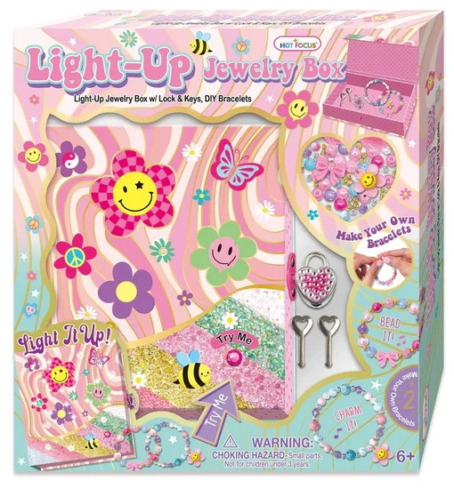 Boîte à bijoux illuminée et ens. création de bracelets