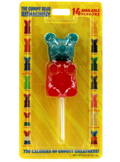 Gummy Bear géant sur bâton 3 couleurs