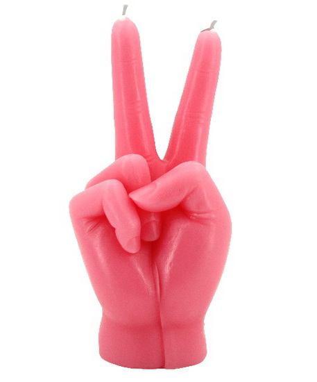 Chandelle signe de paix rose