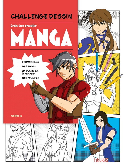 Bloc challenge dessin : crée ton premier manga - COLLECTIF