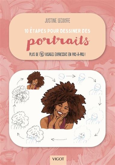 10 étapes pour dessiner des portraits : plus de 40 portraits expressifs en pas-à-pas ! - JUSTINE LECOUFFE