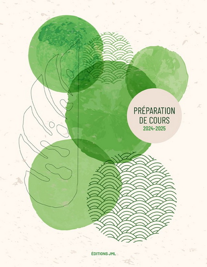 Cahier préparation cours quotidien 5 périodes 24/25 couverture feuilles et formes