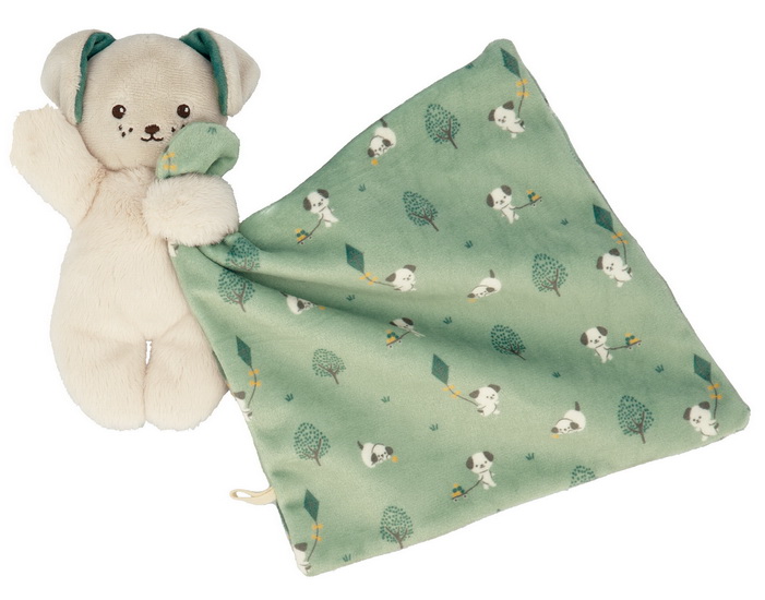 Doudou chien vert