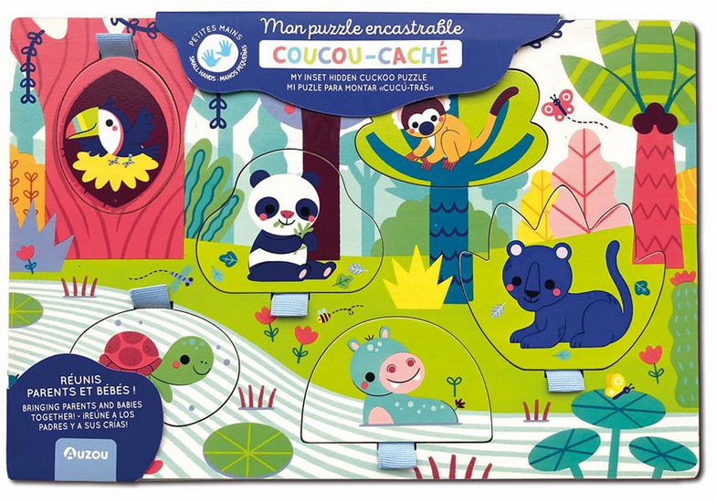 Coucou-caché, mon puzzle encastrable/My inset hidden cuckoo puzzle/Mi puzle para montar cucu-tras