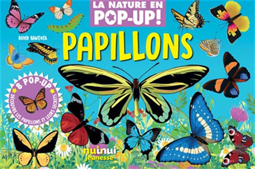 Papillons : 8 pop-up : découvre les papillons et leurs secrets - DAVID HAWCOCK