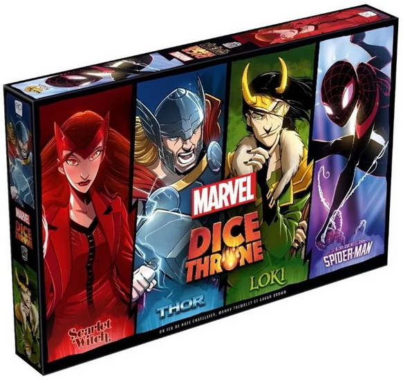 Marvel Dice Throne Scarlet Witch vs Thor vs Loki vs Spider-Man