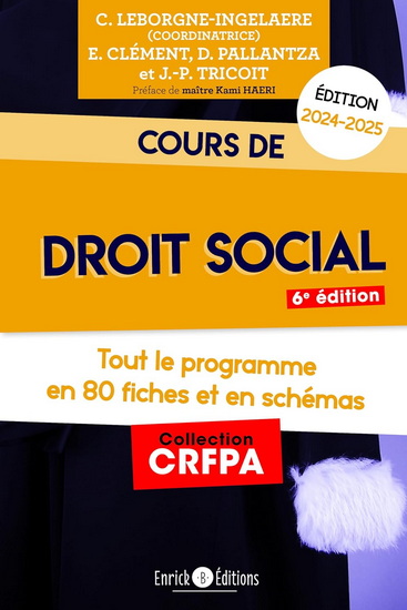 Cours de droit social : tout le programme en 80 fiches et en schémas 2024-2025 - COLLECTIF