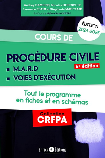 Cours de procédure civile 2024-2025 : MARD, voies d&#39;exécution : tout le programme en fiches et en schémas - Collectif