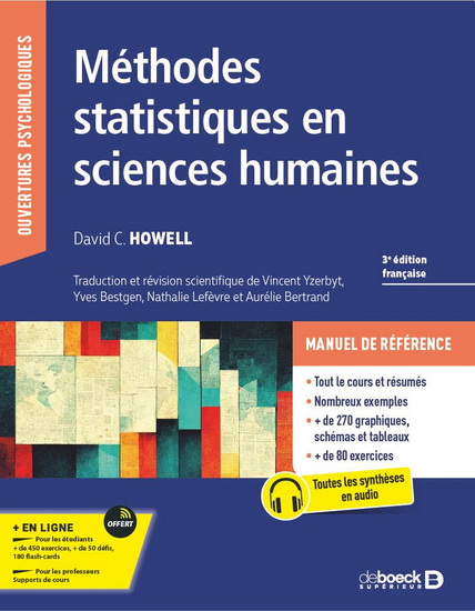 Méthodes statistiques en sciences humaines 3e éd. - DAVID C HOWELL