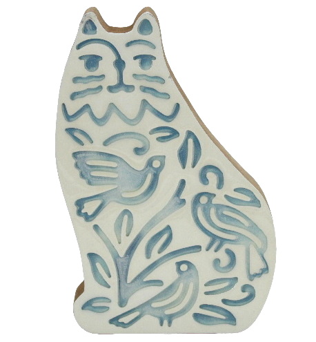 Décoration chat blanc et bleu