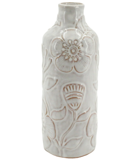 Vase blanc texturé