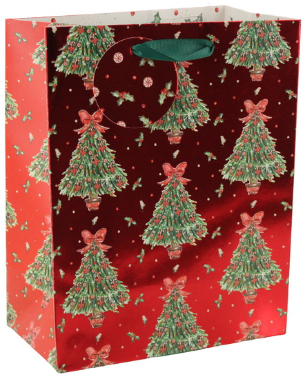 Sac petit sapins de Noël métalliques