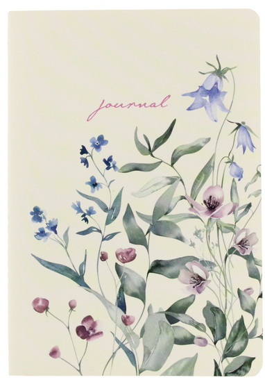 Journal souple ligné beige motif floral 40p