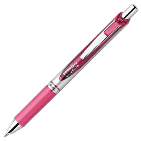 Stylo gel rétractable Energel rose 0.7mm
