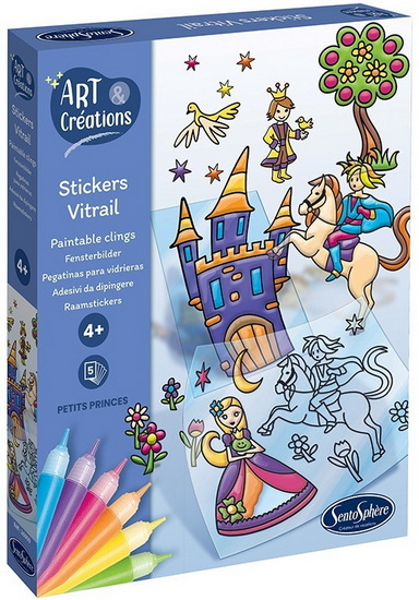 Autocollants vitrail princes et princesses