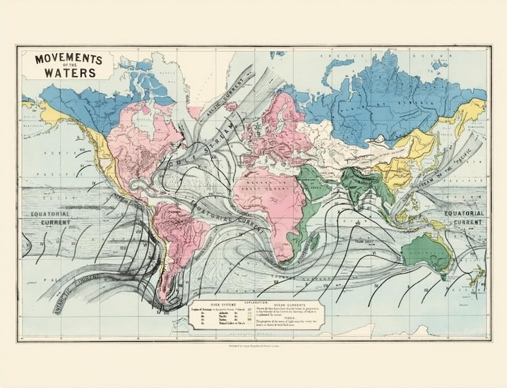 Carte mouvements des eaux - JAMES REYNOLDS